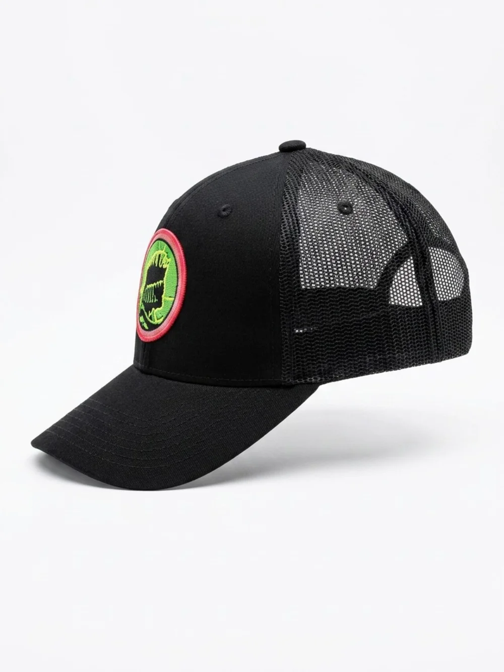GrowStreet Black Mesh Trucker Hat with Green Patch